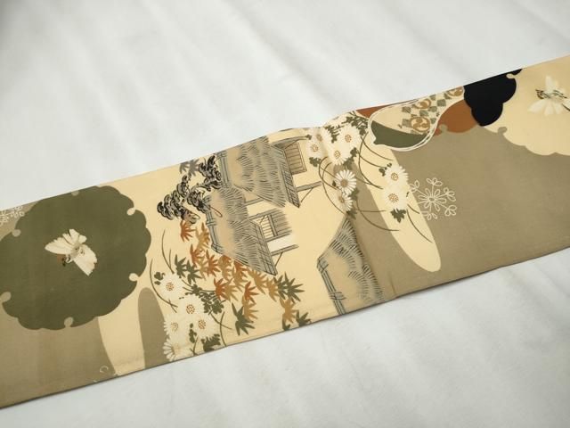 風景草花文 金糸