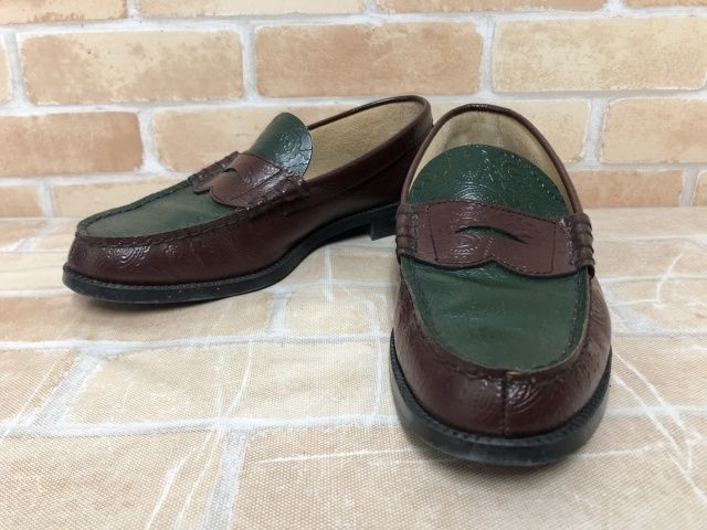 THE KENFORD ザケンフォード ローファー ペイズリー 型押し ボルドー グリーン 25 cm