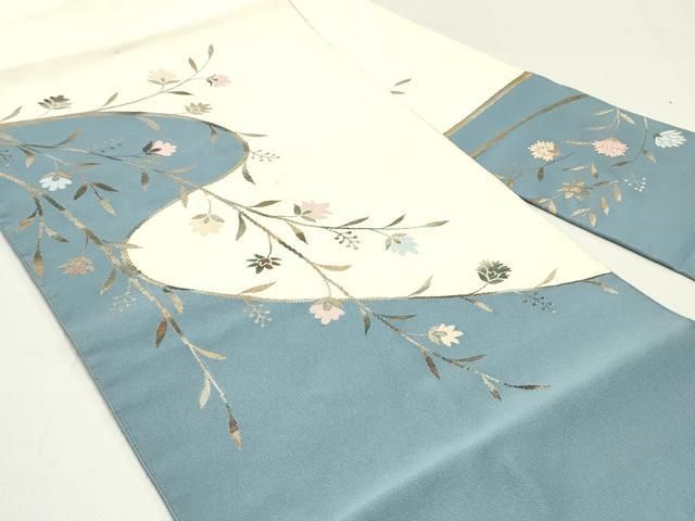 平和屋着物○爪掻き本綴れ 八寸名古屋帯 枝花文 金糸 正絹 逸品