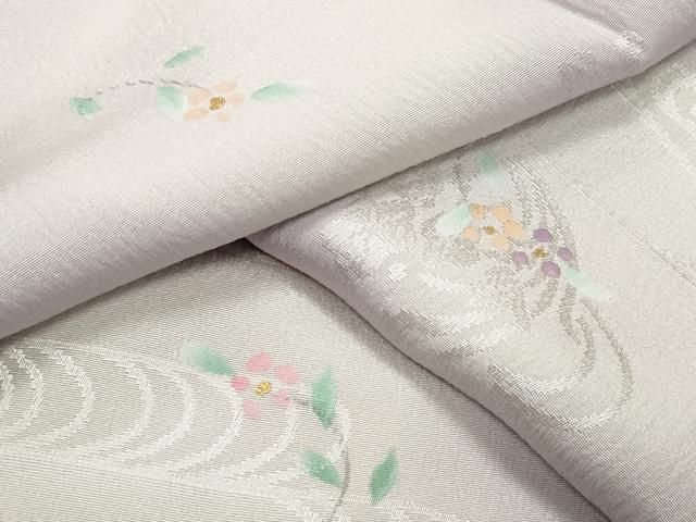 平和屋着物 長襦袢 無双仕立て 作家物 手描き 流水草花文 蛍暈し 金彩 正絹 gh