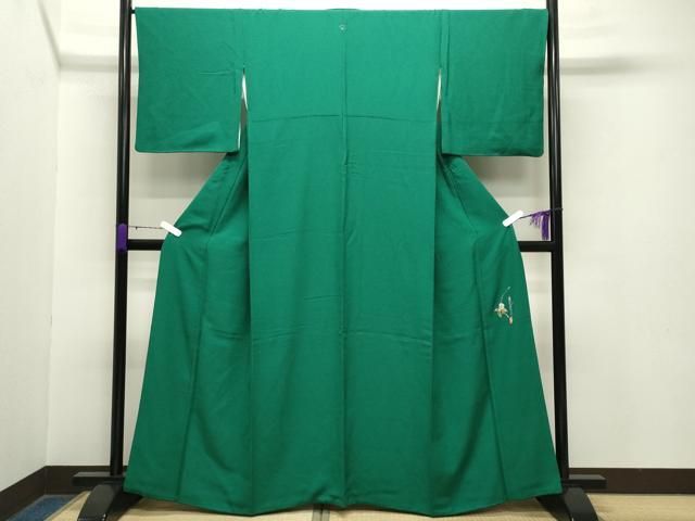 平和屋着物 本草木染作家 瑞寶 色無地 常磐色 鈴乃屋扱い 正絹 gh