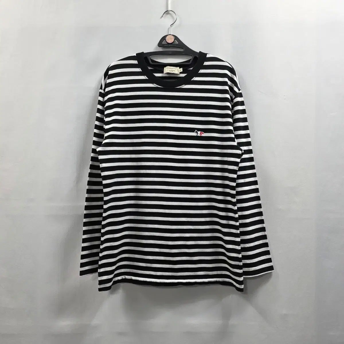 0068 良い Maison Kitsuné メゾンキツネ ストライプ 長袖 XL ユニ