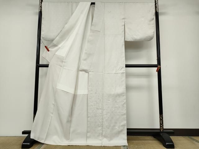 平和屋着物○訪問着 総刺繍 吉祥花文 金銀糸 ロング丈 正絹 逸品