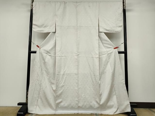 平和屋着物●訪問着　刺繍　吉祥花文　金糸　三越扱い　正絹　逸品　CABA6291yc 平和屋着物○訪問着 総刺繍 吉祥花文 金銀糸 ロング丈 正絹 逸品