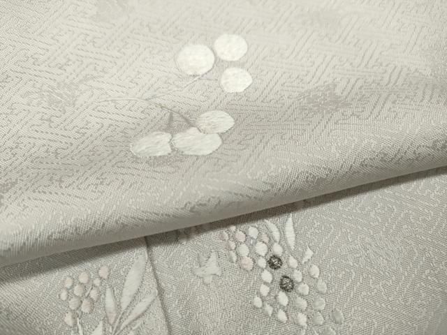 平和屋着物○訪問着 総刺繍 吉祥花文 金銀糸 ロング丈 正絹 逸品