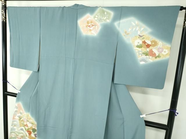 平和屋着物●創業460年・千總　訪問着　駒刺繍　吉祥花文　暈し染め　金彩　三越扱い　正絹　逸品　DABA1470ps 平和屋着物○創業460年・千總 訪問着 駒刺繍 吉祥花文 暈し染め 金彩