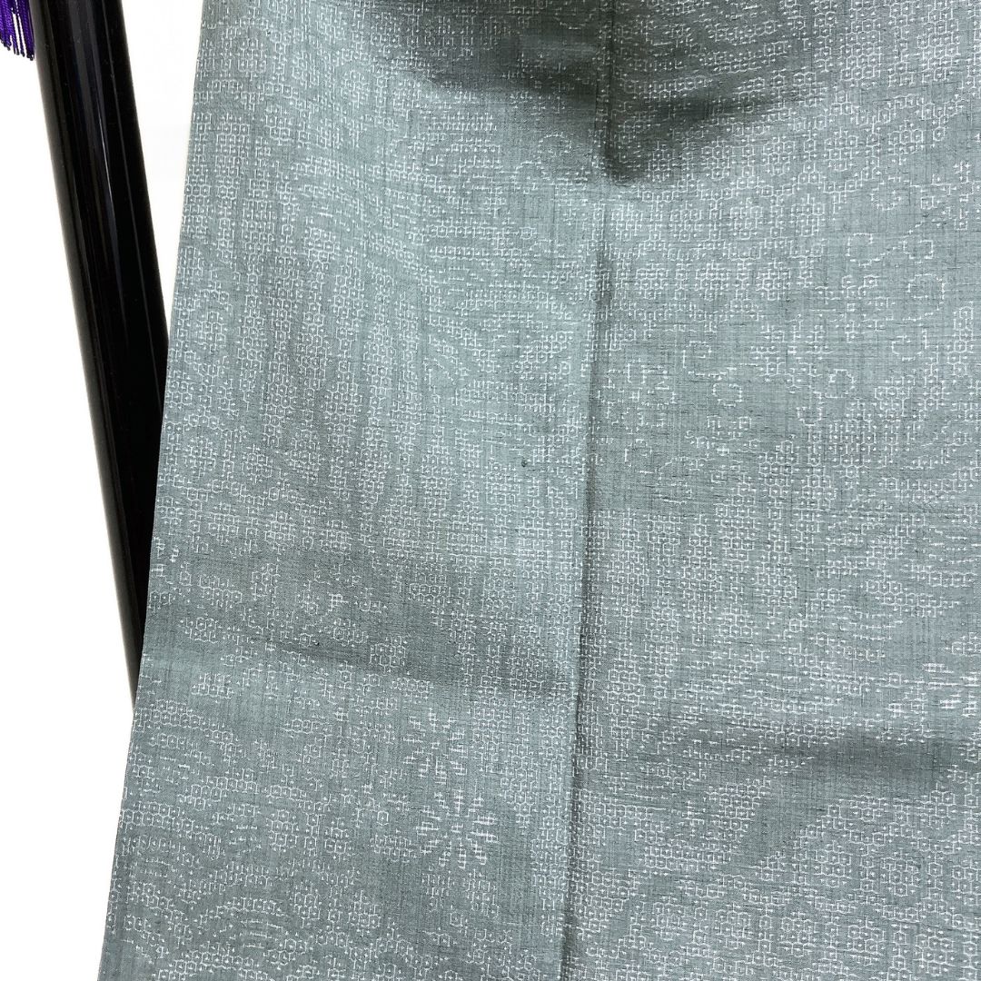 小紋 本場結城紬 単衣 道長取り 100亀甲 菊 着物 123b d ms - メルカリ