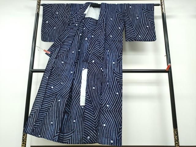 平和屋着物∴夏物 浴衣 有松鳴海絞り 吉祥丸文 綿 ng