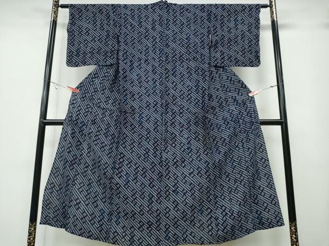 平和屋着物∴夏物 浴衣 有松鳴海絞り 菱吉祥文 綿 ng