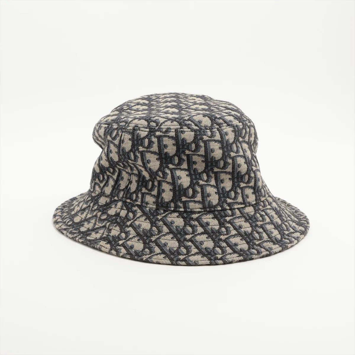クリスチャンディオール オブリーク バケットハット バケハ M 帽子 ファッション ネイビー メンズ レディース MMM DE 50-7