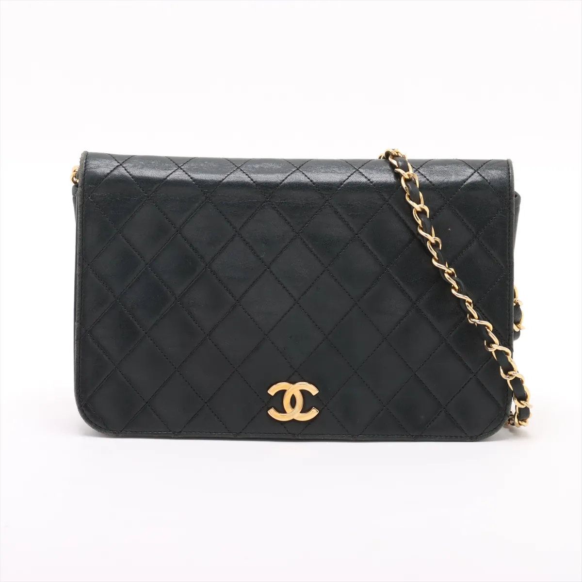 シャネル マトラッセ ラムスキン チェーン レザー ショルダーバッグ 肩掛け 本革 ブラック 黒 レディース MMM DE 50 8