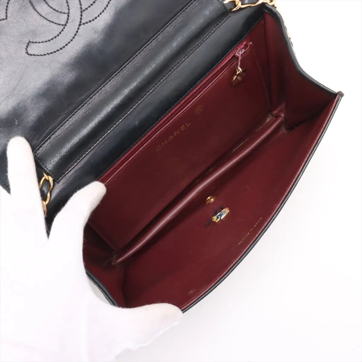  シャネル マトラッセ ラムスキン チェーン レザー ショルダーバッグ 肩掛け 本革 ブラック 黒 レディース MMM DE 50-8 ショルダーバッグ ショルダーバッグ