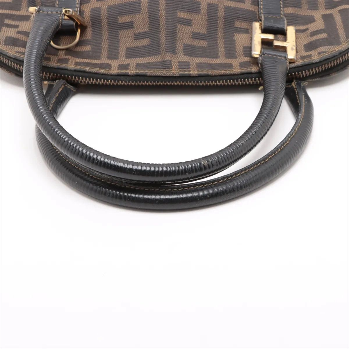 美品 フェンディ ズッカ レザー キャンバス ハンドバッグ トート 本革