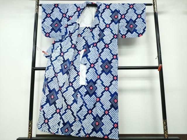 平和屋着物∴夏物 浴衣 有松鳴海絞り 松川菱 綿 ng