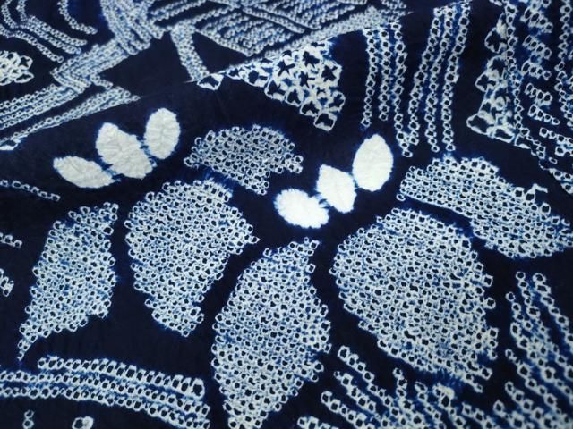  平和屋着物∴夏物 浴衣 有松鳴海絞り 流水杜若風景文 綿 ng 浴衣単品 浴衣