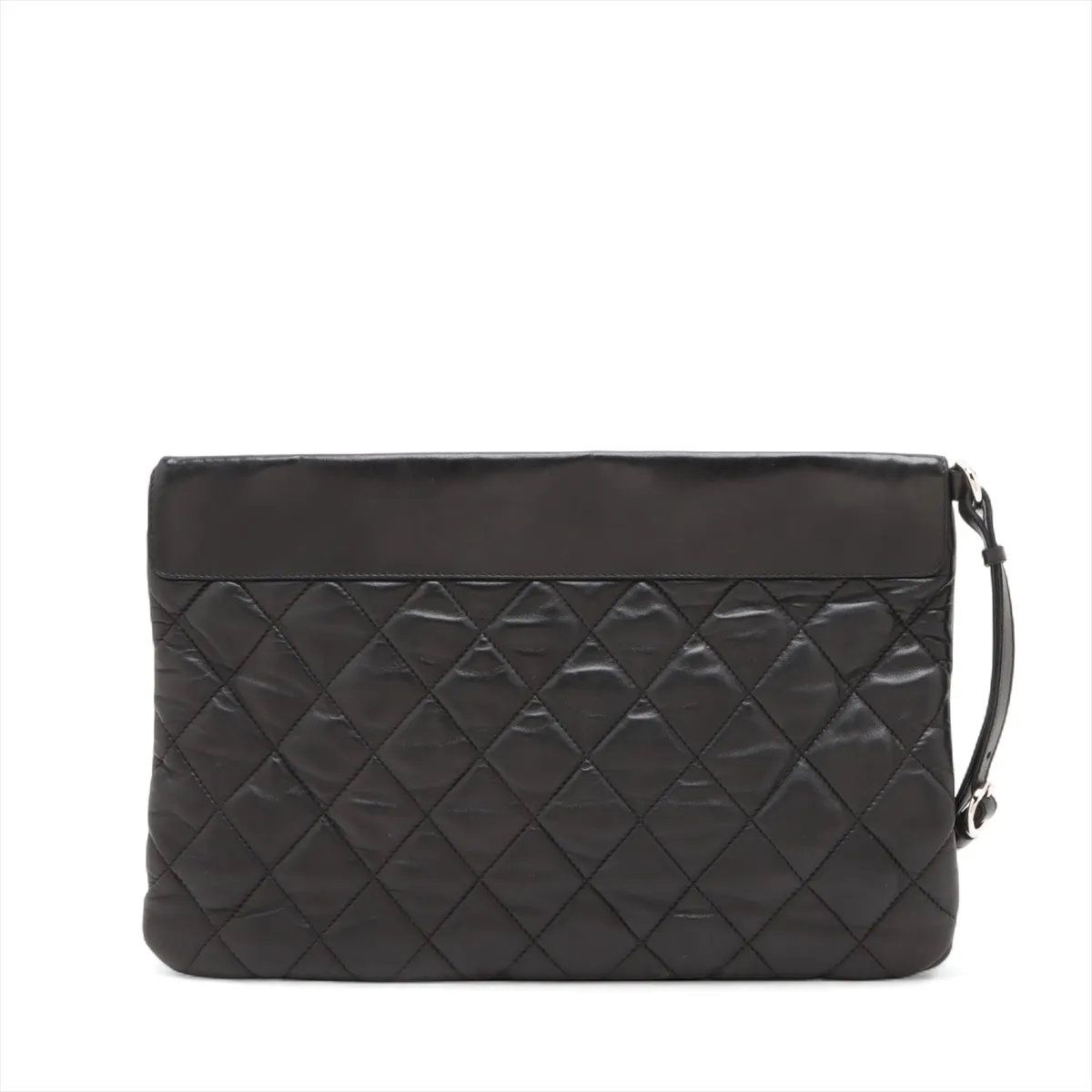 シャネル マトラッセ ラムスキン セカンド クラッチ バッグ ココマーク 黒. シャネル マトラッセ ラムスキン セカンド クラッチ バッグ ココマーク 黒