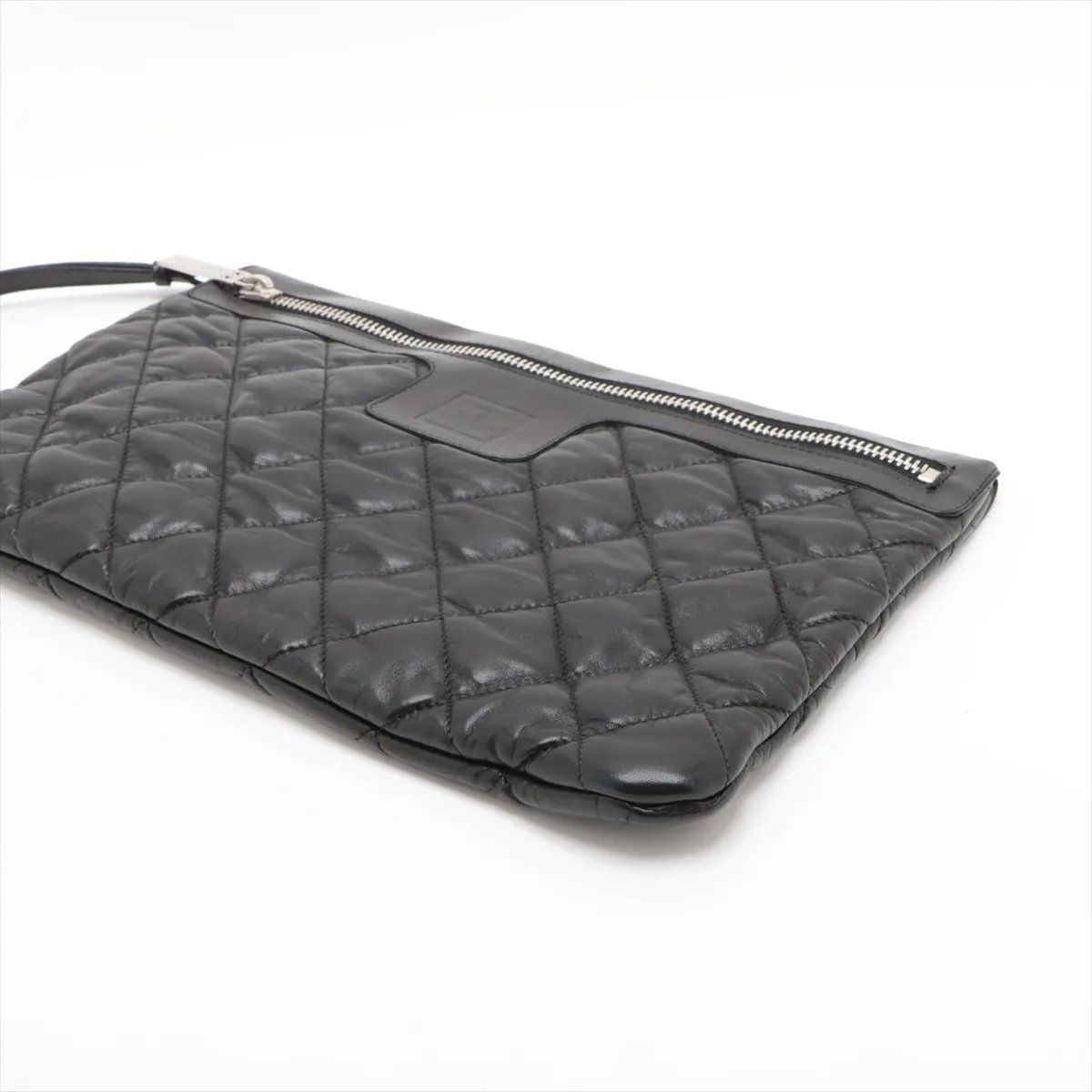 美品 シャネル マトラッセ ラムスキン ココマーク レザー クラッチ