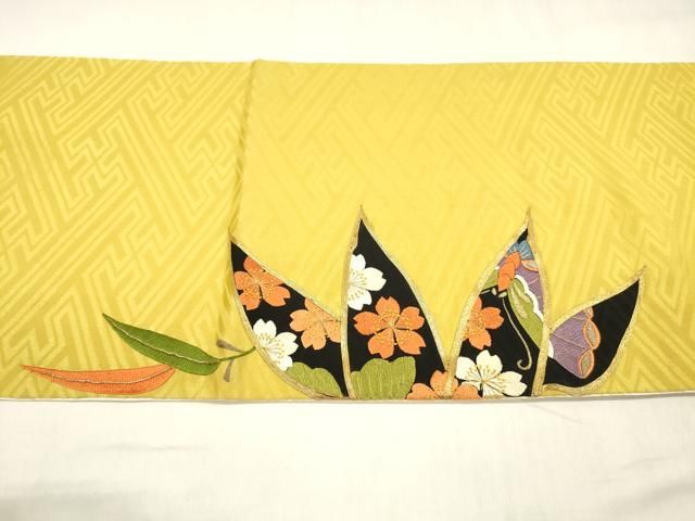  平和屋着物 アンティーク 大正ロマン 中国三大刺繍 相良刺繍 総刺繍 太鼓柄 京袋帯 駒刺繍 花蝶文 正絹 cm その他 着物 浴衣