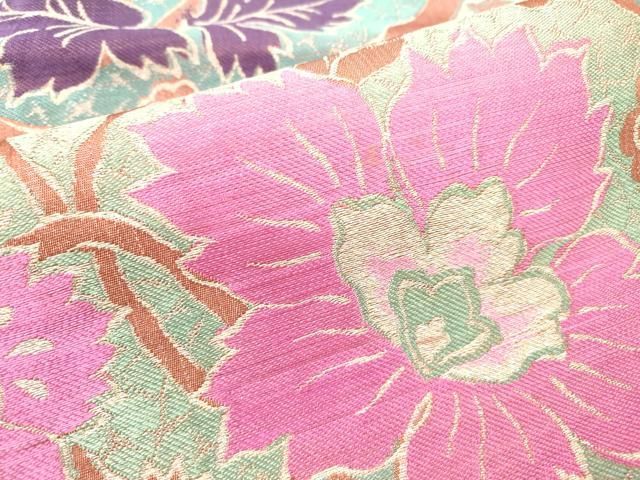 九寸名古屋帯 花唐草文