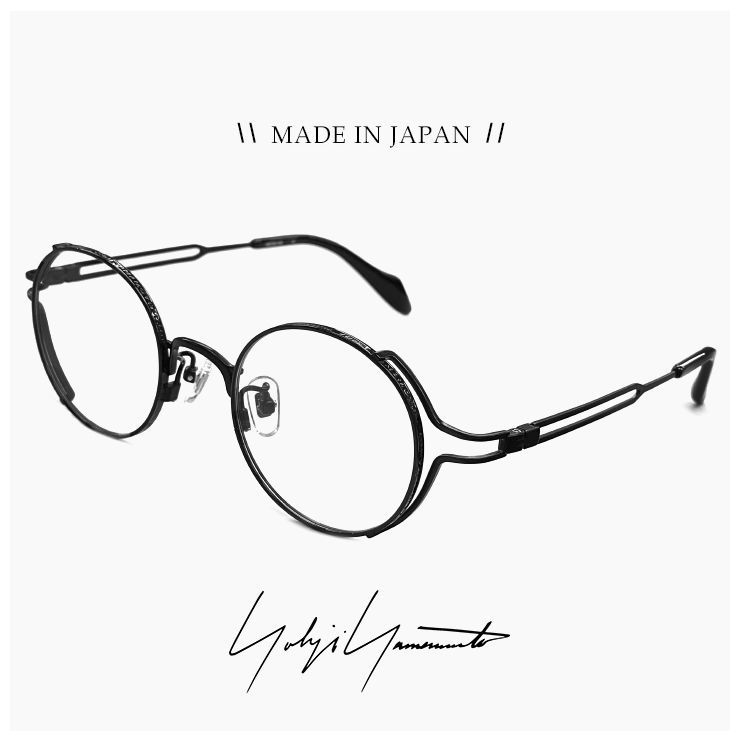 ヨウジ ヤマモト メガネ 19 0105 1 c 01 Yohji Yamamoto 鯖江 メンズ 眼鏡 ブランド ラウンド型 メタル フレーム βチタン titanium 黒縁 黒ぶち 丸メガネ ダミーレンズ発送