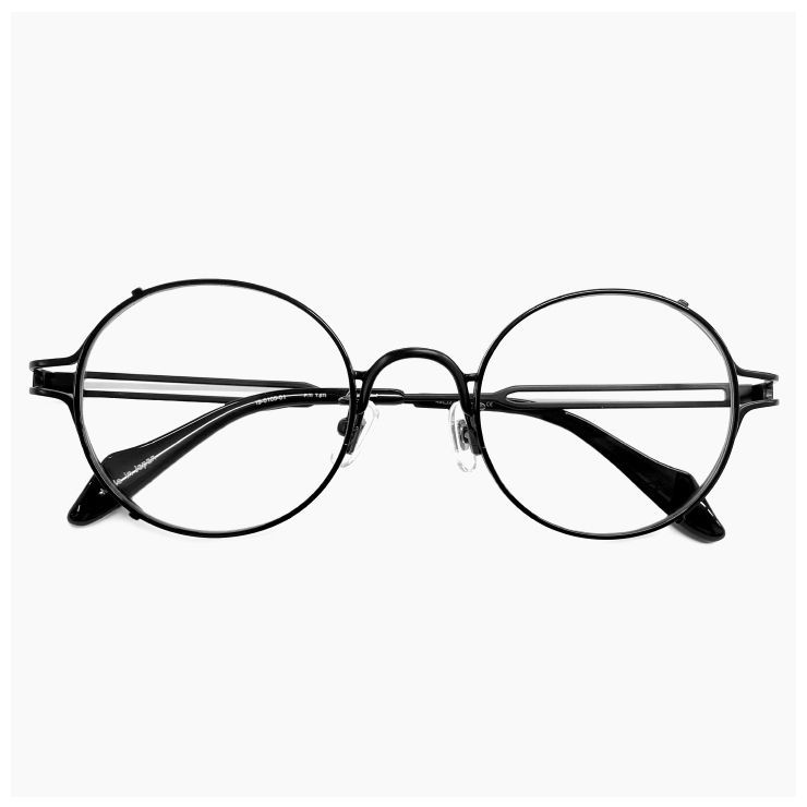 ヨウジ ヤマモト メガネ 19-0105 1 c 01 Yohji Yamamoto 鯖江 メンズ 眼鏡 ブランド ラウンド型 メタル フレーム βチタン titanium 黒縁 黒ぶち 丸メガネ ダミーレンズ発送