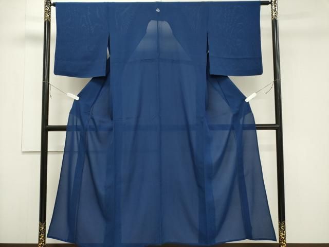 平和屋着物 夏物 色無地 絽 瑠璃紺色 正絹 ou