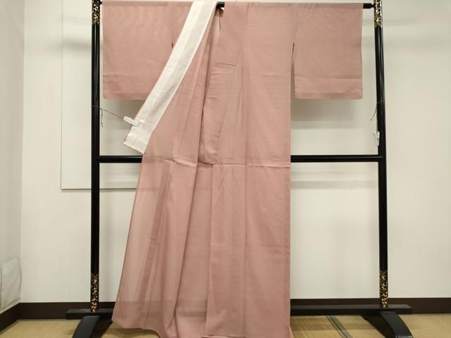 平和屋着物 夏物 色無地 変わり絽 珊瑚色 正絹 ou