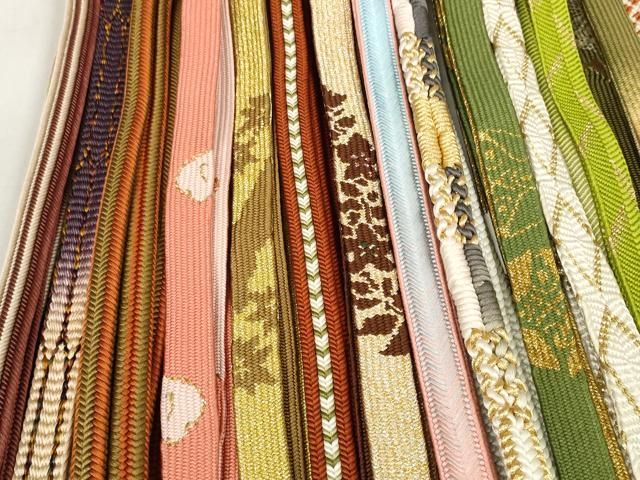  平和屋着物 和装小物 帯締め20本セット 手組紐 高麗組 唐組 笹浪組 冠組 金糸 zzz 帯締め 帯留め 帯飾り