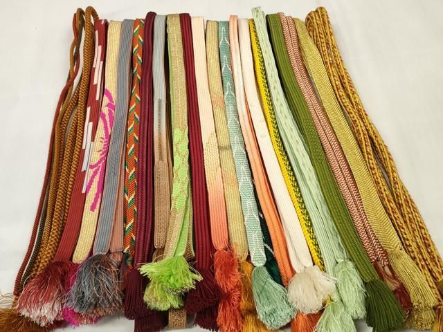 平和屋着物 和装小物 帯締め20本セット 高麗組 笹浪組 冠組 パール付き 金糸 zzz