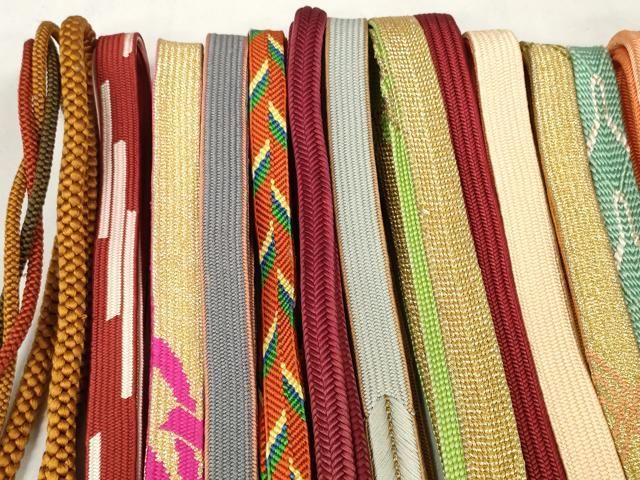 平和屋着物 和装小物 帯締め20本セット 高麗組 笹浪組 冠組 パール付き 金糸 zzz