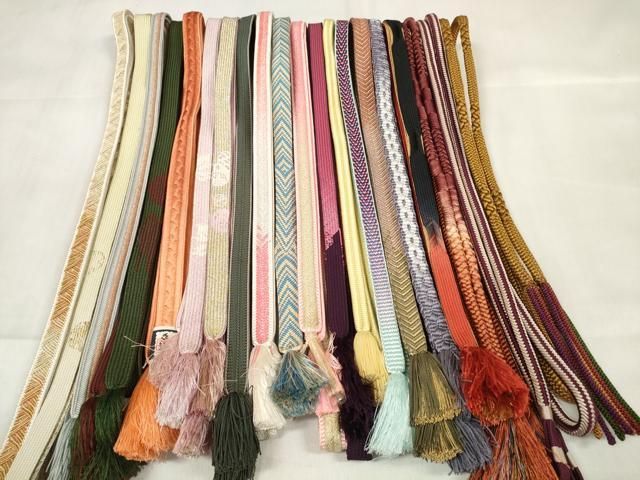 平和屋着物 和装小物 帯締め20本セット 手組紐 高麗組 笹浪組 鴨川組 鎌倉組 金糸 zzz