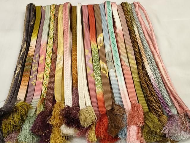 平和屋着物 和装小物 帯締め20本セット 高麗組 笹浪組 冠組 唐組 金糸 zzz
