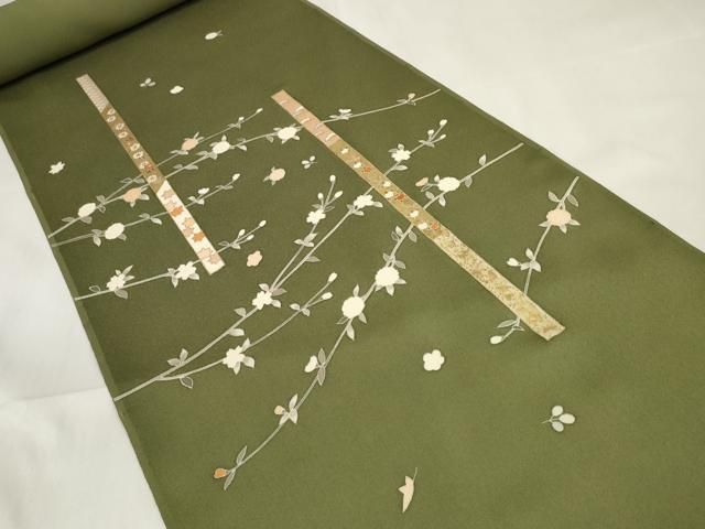  平和屋着物 京都の和装業の老舗一門 千切屋治兵衛 付下げ 反物 着尺 短冊枝花文 金彩 鈴乃屋扱い zzz 訪問着 付け下げ 着物反物