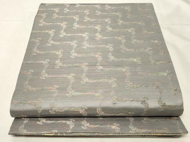 平和屋着物○染色作家 斉藤三才 両面 六通柄袋帯 三才鳥 切嵌吉祥花文