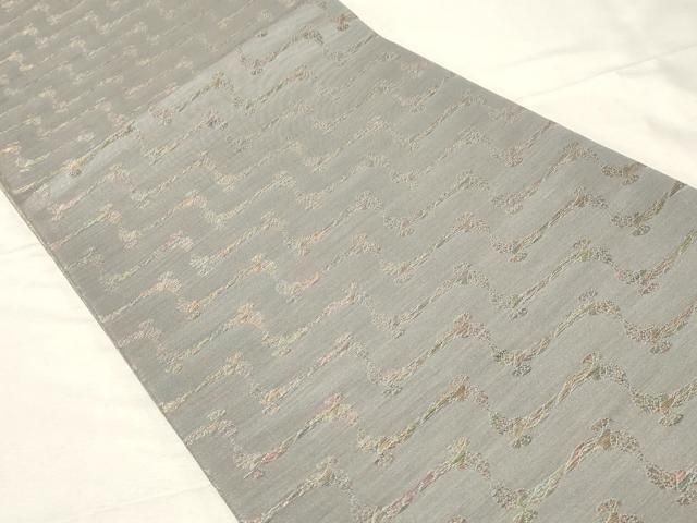 平和屋着物○染色作家 斉藤三才 両面 六通柄袋帯 三才鳥 切嵌吉祥花文