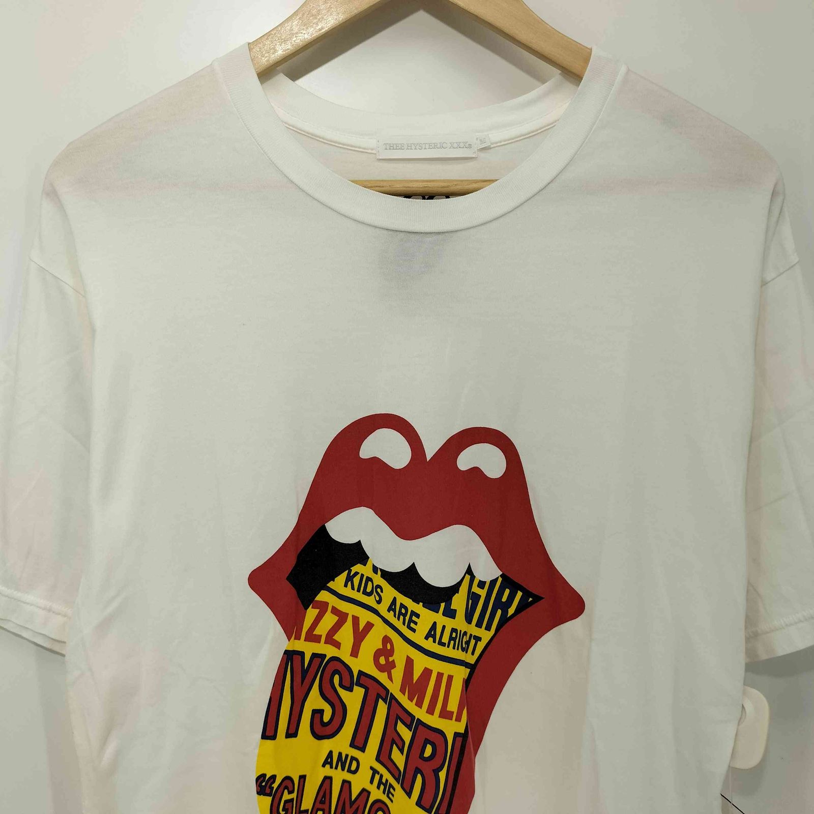  ヒステリックグラマー GLAMOUR 22 SS THE ROLLING STONES RS x DIZZY-MILKY レディース import M 半袖(Tシャツ) Tシャツ カットソー