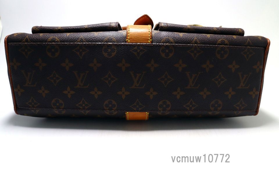 □LOUIS VUITTON モノグラム マンハッタンGM レザー ハンドバッグ ルイ