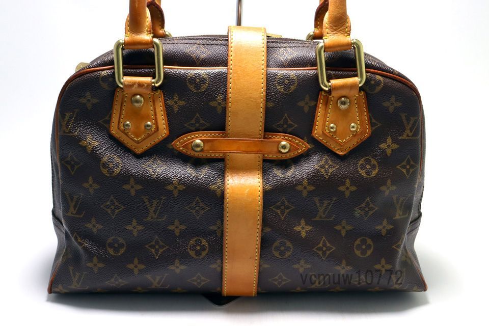 □LOUIS VUITTON モノグラム マンハッタンGM レザー ハンドバッグ ルイ