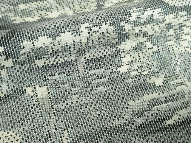 平和屋着物○都喜ヱ門 本場大島紬 白大島 7マルキ 総絣 雲取り風景文