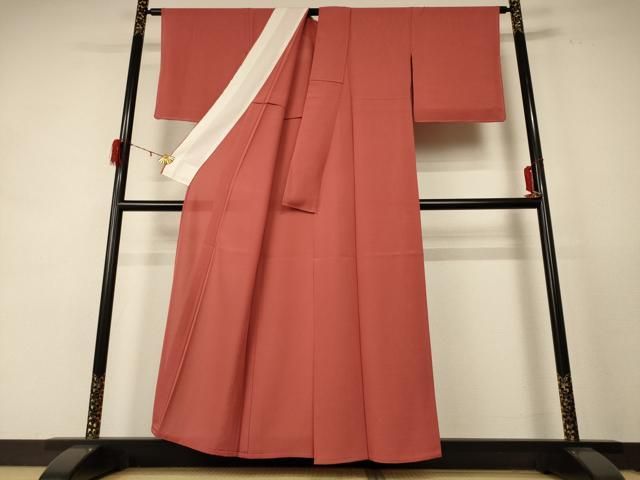 平和屋着物 夏物 色無地 絽 紅樺色 正絹 jd