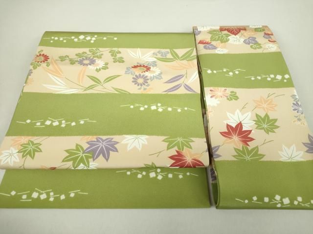 平和屋着物 つけ帯 楓花文 正絹 ps