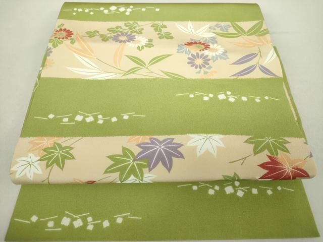平和屋着物 つけ帯 楓花文 正絹 ps