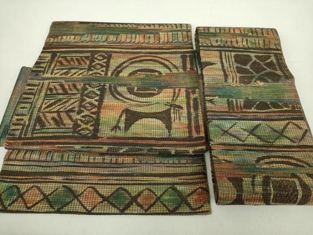 平和屋着物 つけ帯 鳥獣文 金糸 越後屋扱い 正絹 ps