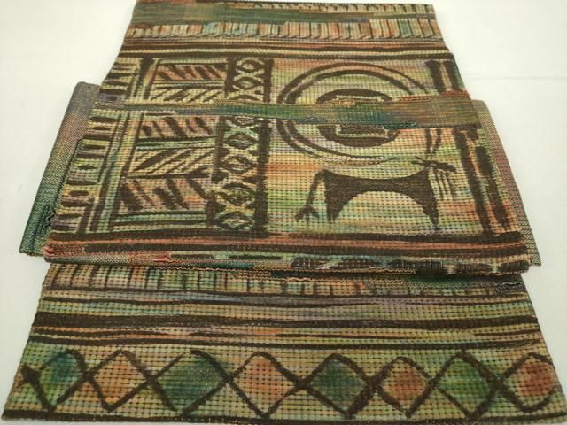 平和屋着物 つけ帯 鳥獣文 金糸 越後屋扱い 正絹 ps