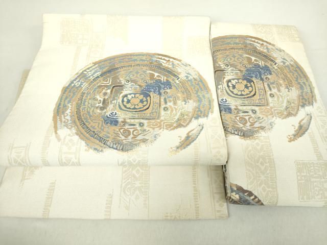 平和屋着物 つけ帯 花丸文 金糸 正絹 ps