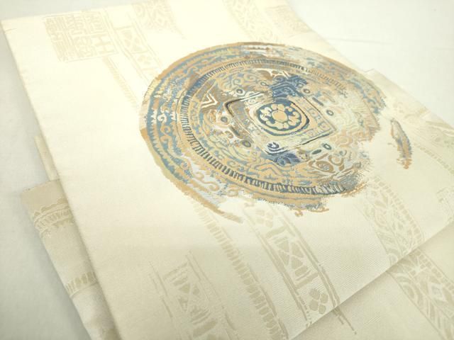 平和屋着物 つけ帯 花丸文 金糸 正絹 ps