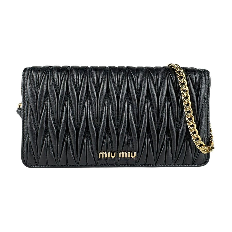 ミュウミュウ MIUMIU チェーンウォレット マテラッセ 5 ZH 029