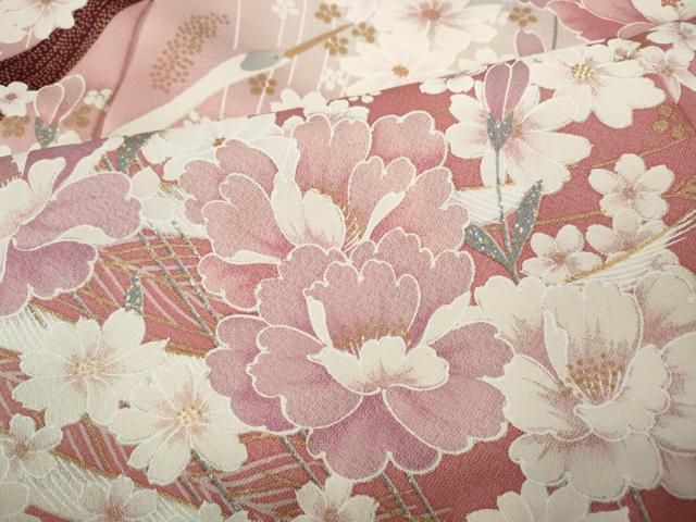 豪華振袖 孔雀花文