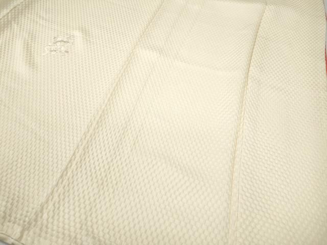 平和屋着物○小振袖 総刺繍 ふくれ織 花蝶文 薄卵色 銀糸 正絹 逸品