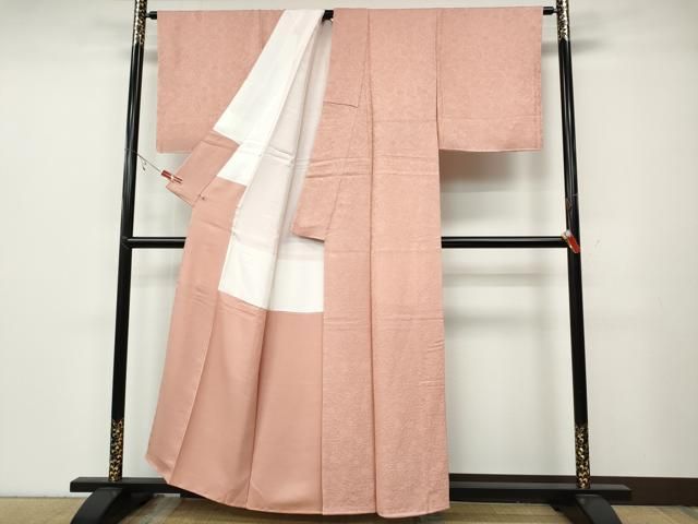 平和屋着物○上質な色無地 辻が花地紋 一斤染色 さが美扱い 正絹 逸品